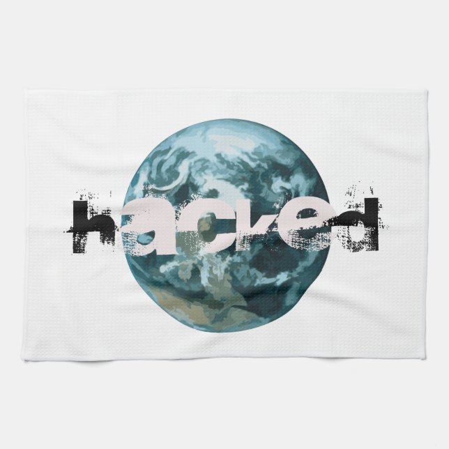 Hackad Planet Earth Kökshandduk (Horisontell)