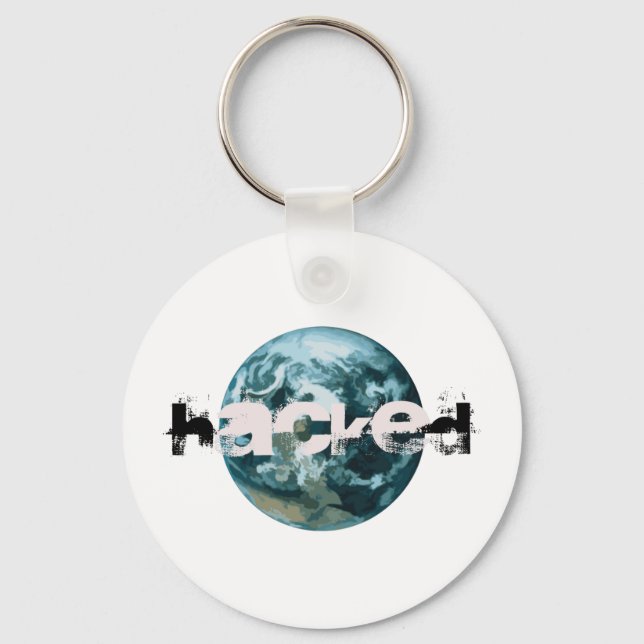 Hackad Planet Earth Nyckelring (Framsida)