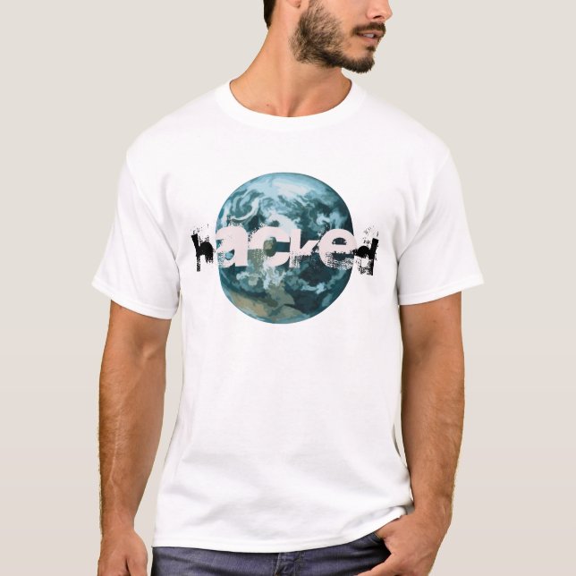Hackad Planet Earth T Shirt (Framsida)