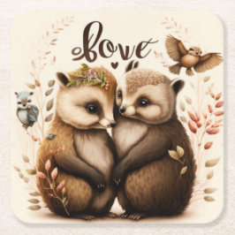 häckar i kärlek underlägg papper kvadrat