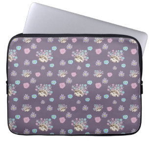 häckar och blommor mönster laptop fodral