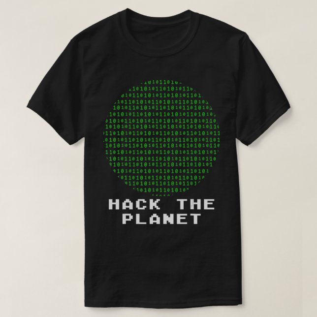 Hackar på datorhackningskoden för planetens binära t shirt (Design framsida)