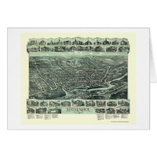Hackensack panorama- karta för NJ - 1896 Hälsningskort