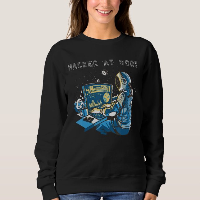 Hacker at work 2 t shirt (Framsida)