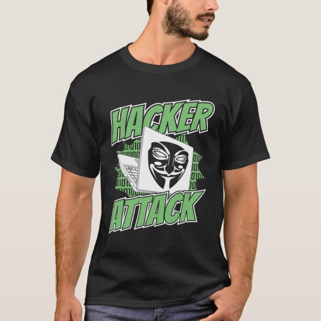 Hacker Attack White Hat Black Hat, etisk hackning T Shirt (Framsida)