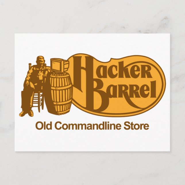 Hacker Barrel: Gammalt Commandline Store Vykort (Framsida)