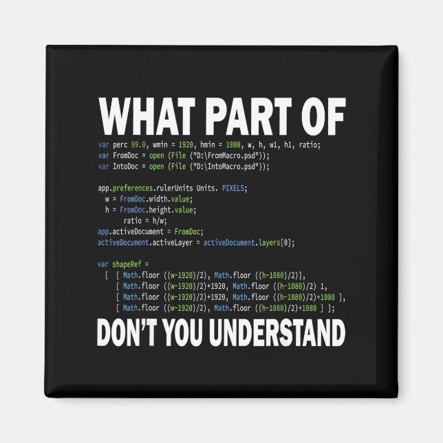 Hacker Computer Programmer Apparel Coding What Par Magnet (Framsidan)