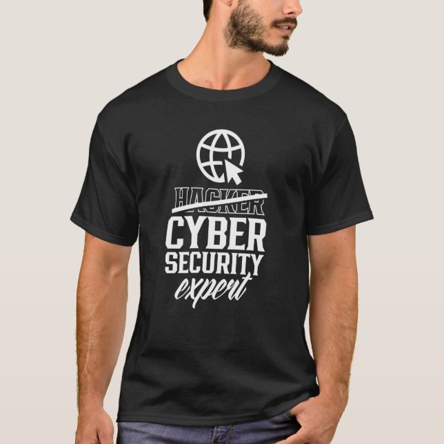 Hacker Cyber Security Expert Computer Hack it Hack T Shirt (Framsida)
