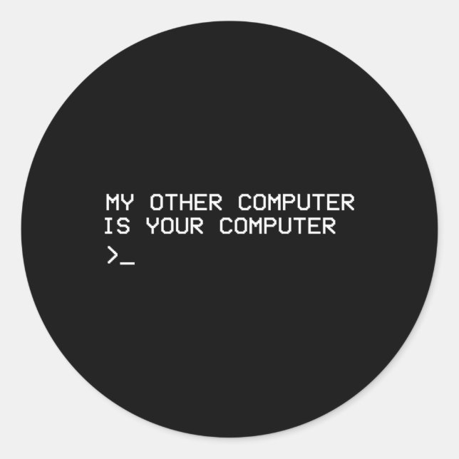 Hacker Den andra datorn är datorn Runt Klistermärke (Framsida)
