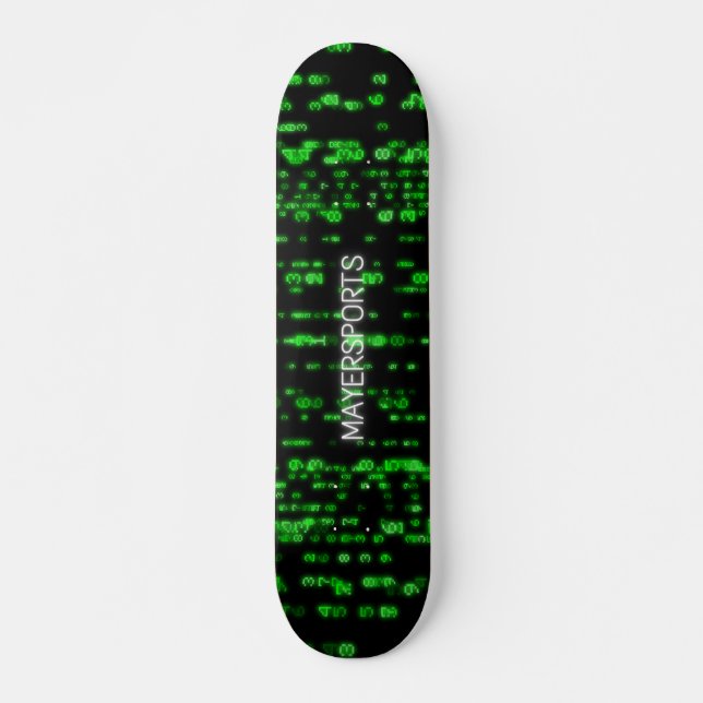 Hacker-gröntens nummerdesign mini skateboard bräda 18,5 cm (Framsida)
