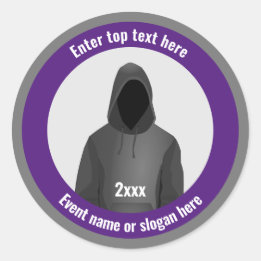 Hacker IT och IT-säkerhet med egen text på Runt Klistermärke