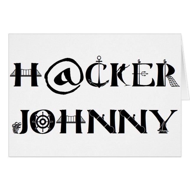 hacker johnny hälsningskort (Framsidan Horizontal)