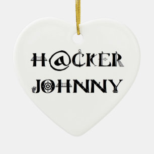 hacker johnny julgransprydnad keramik