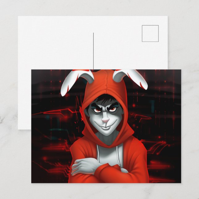 Hacker Lapin Vykort (Fram/baksida)