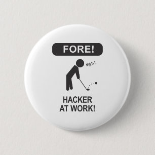 HACKER PÅ ARBETE KNAPP