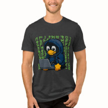 Hacker Pingvin IT Design – Geek Tech T-Shirt