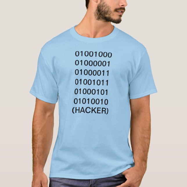 Hackeren i binärt kodifierar utslagsplatsskjortan t shirt (Framsida)