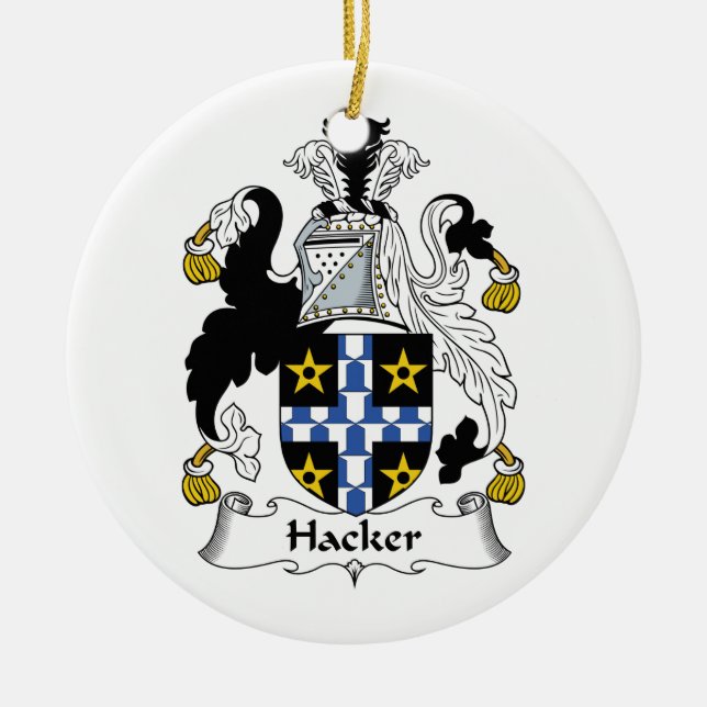 Hackerfamiljvapensköld Julgransprydnad Keramik (Framsidan)