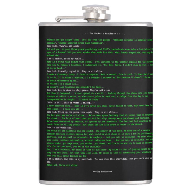 Hacker's manifesto fickplunta (Framsidan)