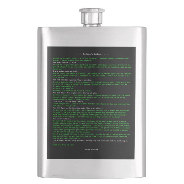 Hacker's manifesto fickplunta (Framsidan)