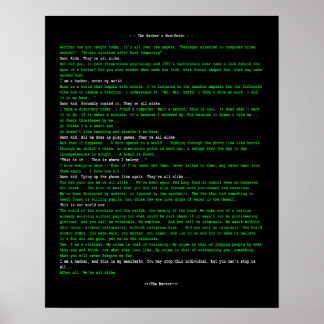 Hacker's manifesto poster