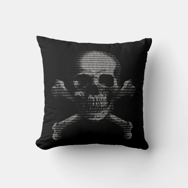 Hackerskalle och Crossbones Kudde (Framsida)