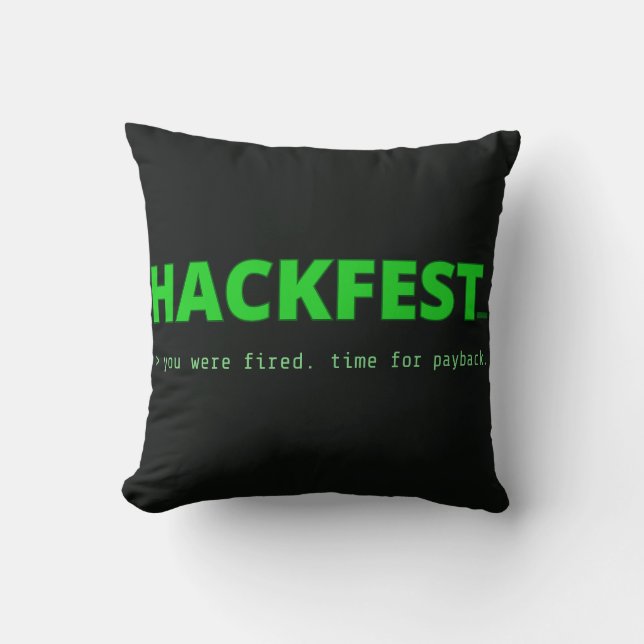 Hackfest Titelskärm Kastkudde Kudde (Framsida)