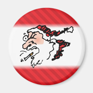 Hackig Tomte Rolig Tecknad Film Magnet