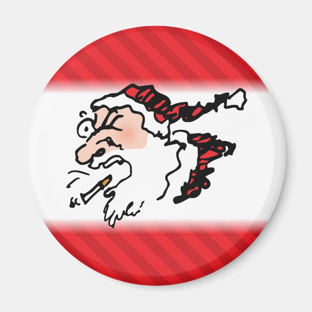 Hackig Tomte Rolig Tecknad Film Magnet (Framsidan)