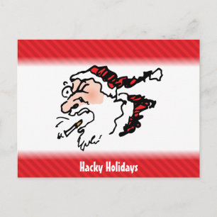 Hackin Santa Funny Tecknad Helg Vykort