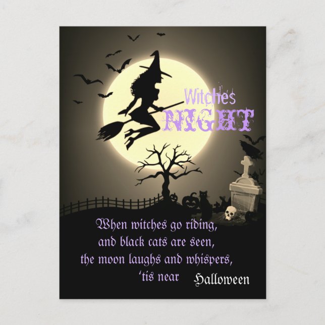 Häcklor natt, Halloween Vykort (Framsida)