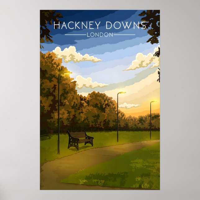 Hackney Downs London Park Reseskylt Poster (Framsidan)
