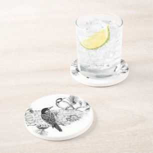Hackspett Coasters Underlägg Sandsten