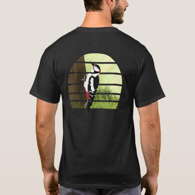 Hackspett Fågel Fågelskådare Fågel Fågelbeundrare  T Shirt (Baksida)