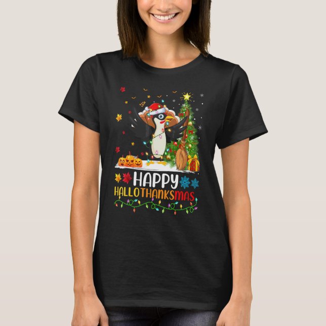 Hackspett Fågel   Glad Hackspett HejTackmas T Shirt (Framsida)