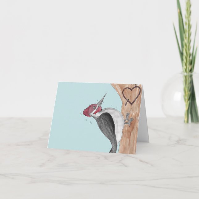 Hackspett kärlek  kort (Framsida)