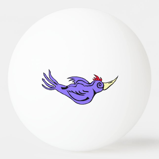 Hackspett på bollen pingisboll (Framsidan)