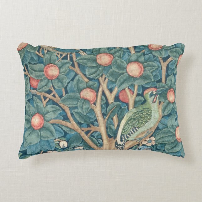 Hackspetttapestryen, specificerar av hackspetterna prydnadskudde (Framsidan)