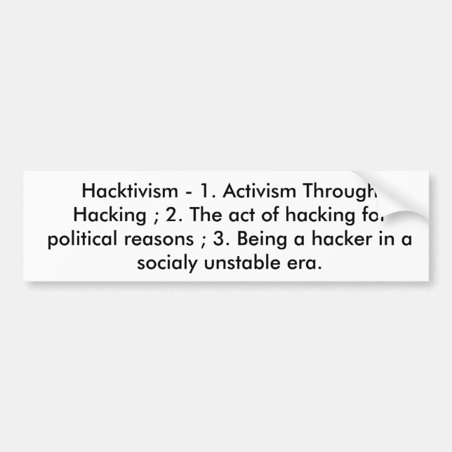Hacktivism klistermärke (Framsidan)