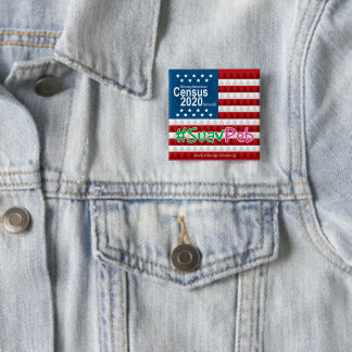 HACN - Amerikanska flaggan knäppas (kvadrerat) Knapp