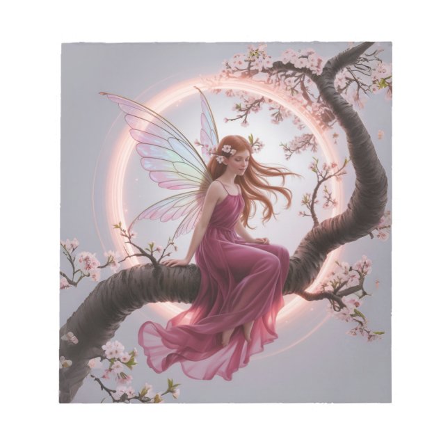 Hada mágica entre flores de cerezo – Ilustración d Anteckningsblock (Framsida)