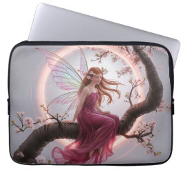 Hada mágica entre flores de cerezo – Ilustración d Laptop Fodral