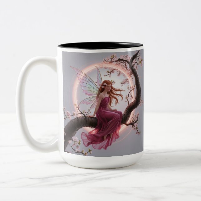 Hada mágica entre flores de cerezo – Ilustración d Två-Tonad Mugg (Vänster)