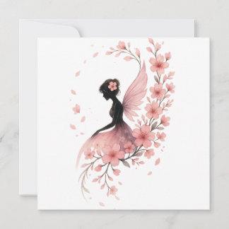Hada Rosa con Flores de Sakura Julkort