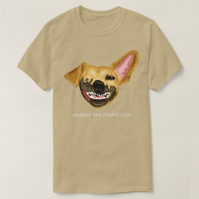 Haddie Pirat Hund T Shirt (Design framsida)