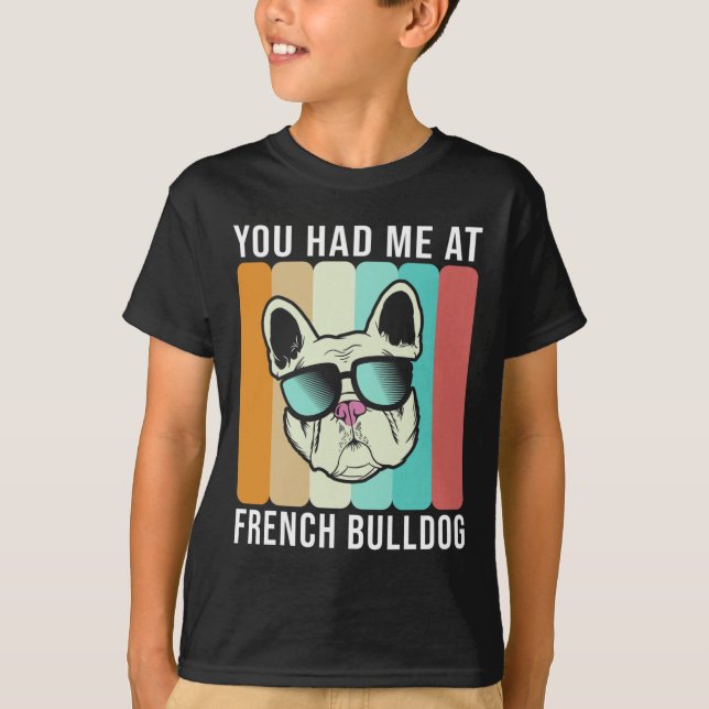 Hade mig på Fransk Bulldog Roligt Frenchie T Shirt (Framsida)