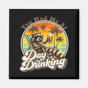 Hade på dagsdrinkande rolig retro strand sommar magnet