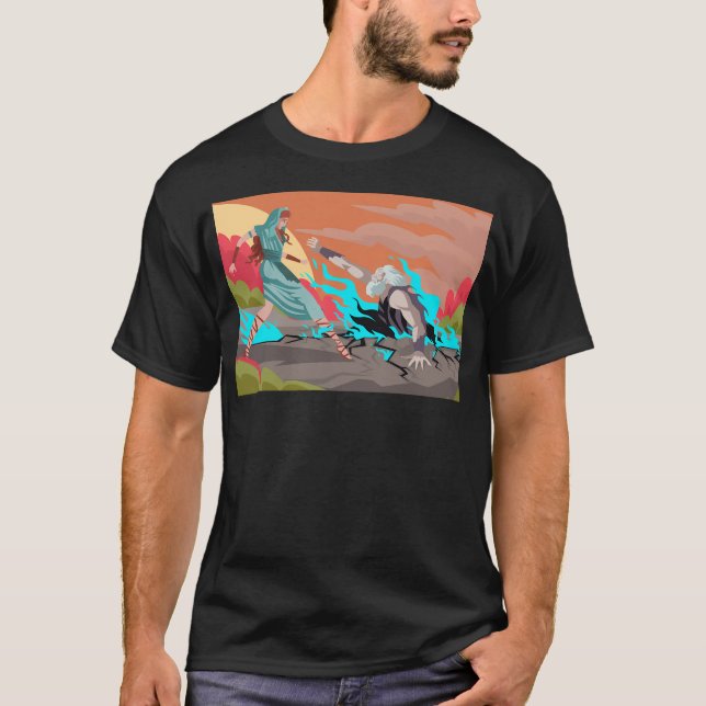 Hades Kidnapping Persephone Myth T Shirt (Framsida)