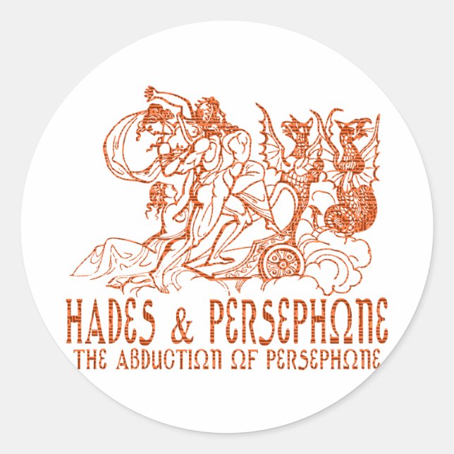 Hades & Persephone Runt Klistermärke (Framsida)