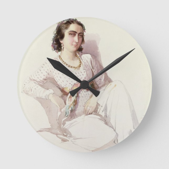 Hadice Hanim - dam från Istanbul, 1852 Rund Klocka (Framsida)